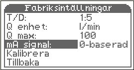 Utsignal Utsignalen kan ställas in på två olika sätt: Zero (0 baserad) som betyder att 4 20 ma representerar 0 100% av Q max. Detta är det mest använda och är också fabriksinställt.