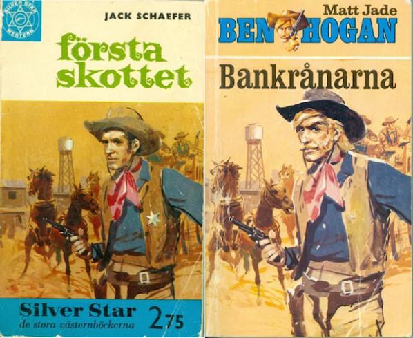Gammalt vin i nya läglar. Illustratören Bowen återanvände i modifierad form sin omslagsmålning från Silver Star nr 5 1960 på Ben Hogan nr 610 från 1977.