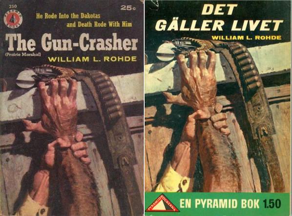 Bok nr 72 i Wennerbergs Pyramid-serie från 1958 har samma specifika omslagsmålning av Jerry Allison som romanens amerikanska originalutgåva från Pyramid Books året innan.