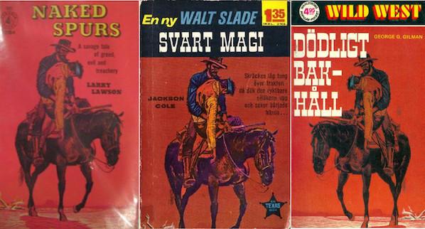 Många tidiga svenska utgåvor med Walt Slade hade generella omslagsmålningar hämtade från andra böcker i amerikanska Pyramid Books tidiga utgivning.