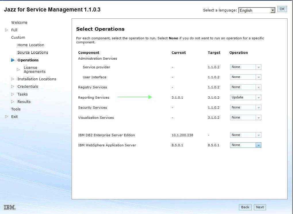 Figure 24. Selecting the components to update 6. On the License agreement page, read, accept the license agreement, and click Next. 7.