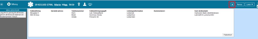 Från vänster; Uppmärksamhetssignalen, som är en nationell symbol som visar information om varningar, allvarlighetsgrad, smitta och vårdrutinavvikelser, behandlingar och tillstånd.