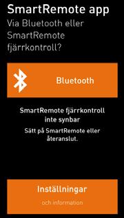 Välj Bluetooth Välj produkt Distans - Klicka på en av armaturerna (Den som ligger överst i listan är den armatur som är närmst dig).