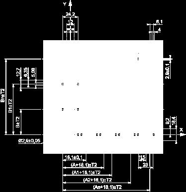 Printed Circuit Board Cut-outs (Viewed from Electrical Block Side) Dimensions in mm A: 30 mm min. B: 40 mm min. Dimensions in in. A: 1.18 in. min. B: 1.57 in. min. General Tolerances of the Panel and Printed Circuit Board The cumulative tolerance must not exceed 0.