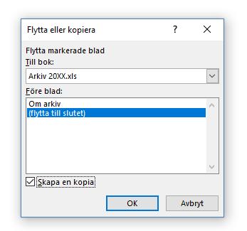 Lathund Arkivera högerklick 7 1 7 8 9 Öppna Arkivdokument och kontrollprogram Båda filerna måste vara öppna samtidigt Med Kontrollprogrammet aktivt Högerklicka på fliken för det kontrollblad som du