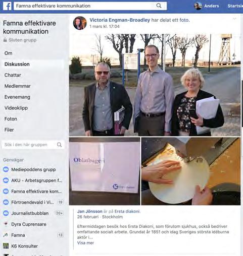 Verksamhetsberättelse 2018 Regionala nätverk Famnas regionala nätverk Famna Väst, Famna Syd och Famna Stockholm har under året utvecklats och träffats kontinuerligt.