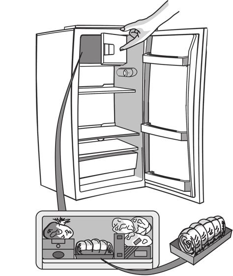 Anmärkning: I frysdelen bibehålls lämplig temperatur för livsmedelsförvaring, även om det blir strömavbrott. Vi rekommenderar dock att frysdelens dörr inte öppnas under strömavbrottet.