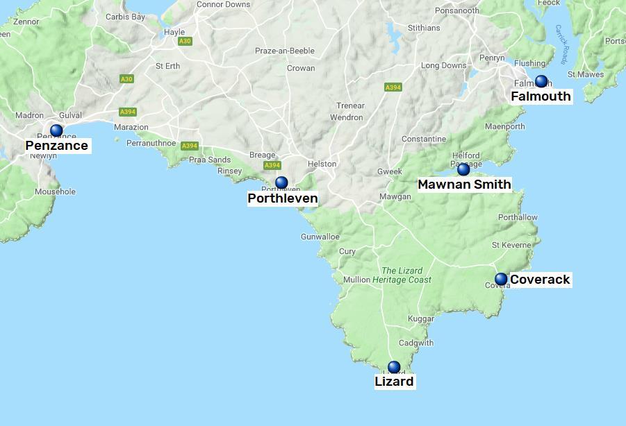 South West Coast Path, Penzance - Falmouth, 6 nätter 6(6) South West Coast Path South West Coast Path är över 1 000 km lång, och sträcker sig från Minehead i norr till South Haven Point i söder.