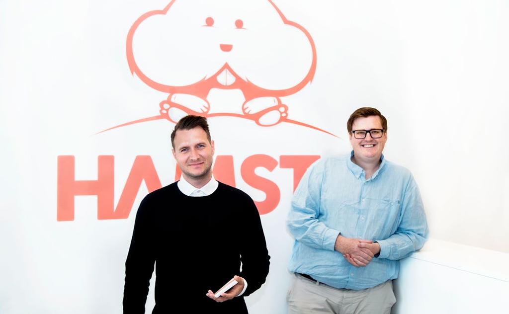 Brian Sean Tange (till vänster) tillsammans med Christian Olesen (till höger) skapade det delningsekonomiska företaget Hamsto.