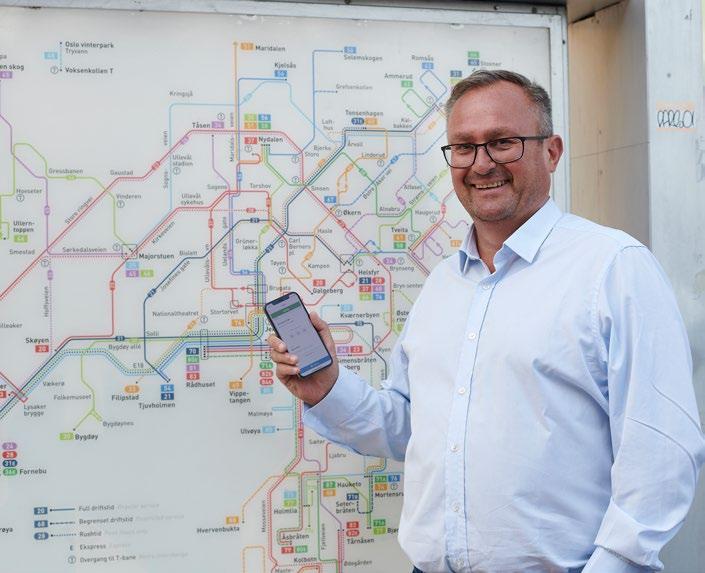 CASE // MARKNADEN Ruter ser till att den organisatoriska delen av kollektivtrafiken i Oslo och Akershus flyter problemfritt. 60 procent av all Ruters biljettförsäljning sker via deras app.