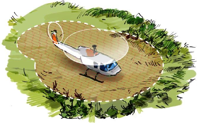 45 10.11 Säkerhetsaspekter när en helikopter används Det är viktigt att tänka på sin egen såväl som andras säkerhet i samband med helikopteranvändning.