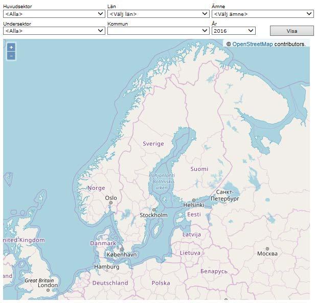 Uppdaterad BN190617 Användarmanual för Nationella emissionsdatabasen Kartfunktionen Genomgång av menyer i kartfunktionen Huvudsektor Det finns nio huvudsektorer: o Transporter o Industri (energi och