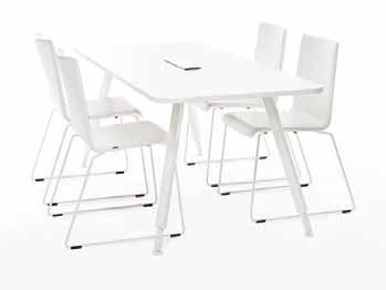 ALKU DESIGN IIRO VILJANEN Stativfärg: vit (11) Bordsskivorna finns i vit laminat (L11) Manuell höjdjustering 64 86 cm. Tillbehör: Uttag till el, nätverk, HDMI, VGA, USB, mini-jack.