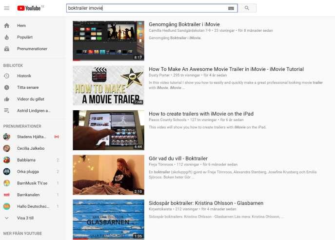 Boktrailer Verktyg: imovie Visa barnen några bokförlags boktrailers. Skapa en egen boktrailer.