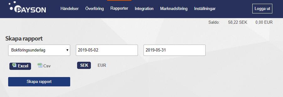 Rapporter Skapa och ladda ner kontorapporter I toppmenyn hittar du Rapporter.