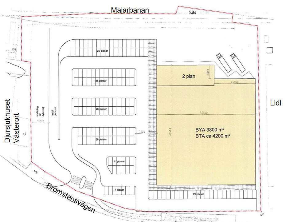 SID 5 (6) Lastkajen och varuhantering anläggs vid byggnadens norra del.