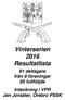 Vinterserien 2016 Resultatlista. 91 deltagare från 8 föreningar 85 fullföljde Inteckning i VPR Jan Jorsäter, Örebro PSSK