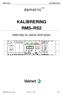 dametric KALIBRERING RMS RS2 RMS-RS2 för raffinör RGP-65DD RMS-RS2 KAL SE.docx / BL 1 (12)