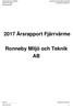 2017 Årsrapport Fjärrvärme. Ronneby Miljö och Teknik AB