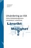 VGR Analys 2019:25 Koncernkontoret Utvärdering av ViA Västra Götalandsregionens introduktion i arbetslivet