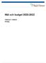 Mål och budget Alliansen i Halland förslag
