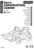 Deere CONSTRUCTION LOADER VOLT. HBsjO HL Hgw hkm FI001802G216. cod. IGOR0088 USO E MANUTENZIONE USE AND CARE UTILISATION ET ENTRETIEN