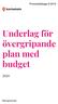 Underlag för övergripande plan med budget