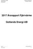 2017 Årsrapport Fjärrvärme. Gotlands Energi AB