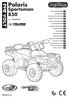 Polaris. Sportsman IGOD HBsjO HL Hgw hkm FI001801G161. cod. USO E MANUTENZIONE USE AND CARE UTILISATION ET ENTRETIEN GEBRAUCH UND WARTUNG