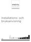 Installations- och bruksanvisning