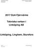 2017 DoA Fjärrvärme. Organisation: Tekniska verken i Linköping AB. Linköping, Linghem, Sturefors