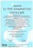 EU TYPE-EXAMINATION CERTIFICATE