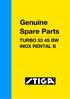 W orkshop Manual, S t iga Par k 1 General instruction s 1. Genuine Spare Parts TURBO 53 4S BW INOX RENTAL B