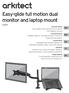 Easy-glide full motion dual monitor and laptop mount