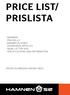 PRICE LIST/ PRISLISTA