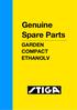 W orkshop Manual, S t iga Par k 1 General instruction s 1. Genuine Spare Parts GARDEN COMPACT ETHANOLV