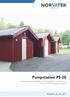 Pumpstation PS-20. Avloppsstation med betongbrunn och överbyggnad av träkonstruktion. Fasad av trä eller underhållsfri plastfasad.