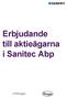 Erbjudande till aktieägarna i Sanitec Abp