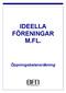 IDEELLA FÖRENINGAR M.FL. Öppningsbalansräkning