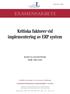 Kritiska faktorer vid implementering av ERP system
