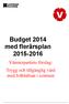Budget 2014 med flerårsplan 2015-2016. Vänsterpartiets förslag: Trygg och tillgänglig vård med folkhälsan i centrum