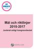Mål och riktlinjer 2015-2017. Justerat enligt kongressbeslut