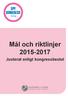 Mål och riktlinjer 2015-2017. Justerat enligt kongressbeslut