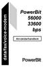 PowerBit. 56000 33600 bps. data/fax/voice-modem. Användarhandbok