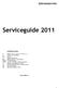 Serviceguide 2011. Innehållsförteckning