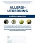 ALLERGI- UTREDNING FRÅGEFORMULÄR