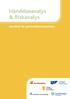 Händelseanalys & Riskanalys Handbok för patientsäkerhetsarbete