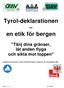 Tyrol-deklarationen en etik för bergen