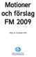 Motioner och förslag FM 2009