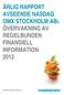 ÅRLIG RAPPORT AVSEENDE NASDAQ OMX STOCKHOLM ABS ÖVERVAKNING AV REGELBUNDEN FINANSIELL INFORMATION 2012